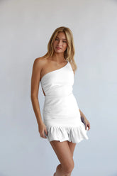 Athena Ruched One Shoulder Mini Dress